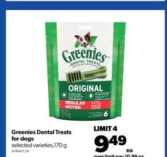 Real Canadian Superstore Greenies dental treats for dogs,170 g offer