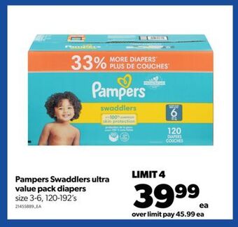 Real Canadian Superstore Pampers swaddlers ultra value pack diapers, 120-192's offer
