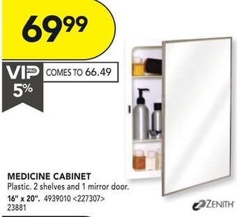 RONA Zenith medicine cabinet 16" x 20" offer