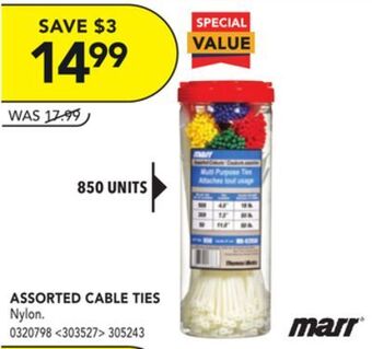Lowe's Marr assorted cable ties offer