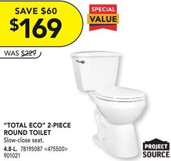 Lowe's Project source "total eco" 2-piece round toilet offer