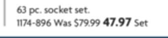 Home Hardware 63 pc. socket set offer