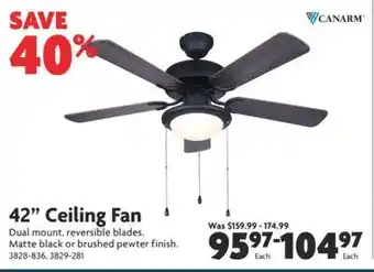Home Hardware 42" ceiling fan offer