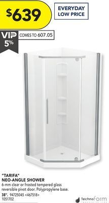 Lowe's Technoform "tarifa" neo-angle shower 38" offer