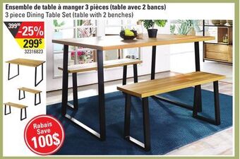 Sushi Shop 3 piece dining table set (table with 2 benches) offer