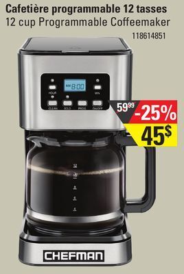 Sushi Shop Chefman 12 cup programmable coffeemaker offer