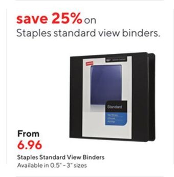 Staples Staples standard view binders offer