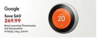 Staples Google nest learning thermostat 3rd generation offer