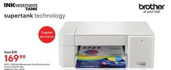 Staples Brother mfc-j1205w inkvestment tank multifunction colour inkjet printer offer