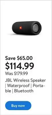 Walmart Jbl wireless speaker | waterproof | portable | bluetooth offer