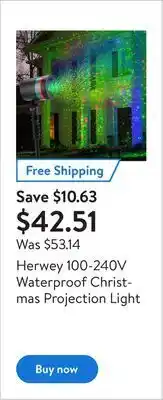 Walmart Herwey 100-240v waterproof christmas projection light offer