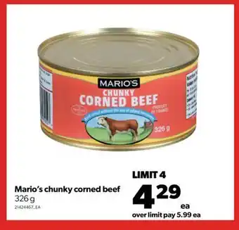 Real Canadian Superstore Mario's chunky corned beef, 326 g offer