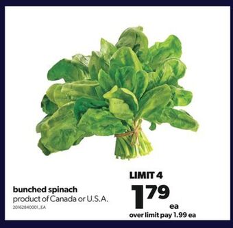 Real Canadian Superstore Bunched spinach offer
