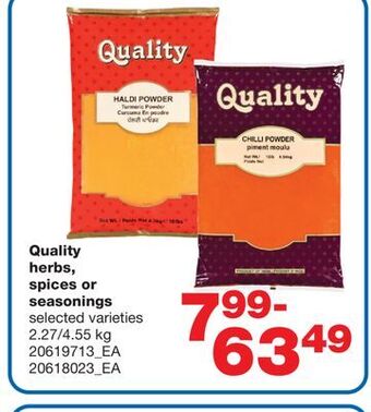 Wholesale Club Quality herbs, spices or seasonings, 2.27/4.55 kg offer