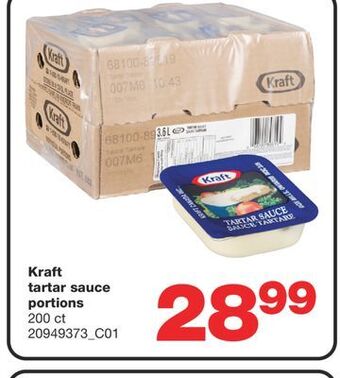 Wholesale Club Kraft tartar sauce portions, 200 ct offer