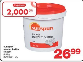 Wholesale Club Sunspun™ peanut butter, 4.5 kg offer