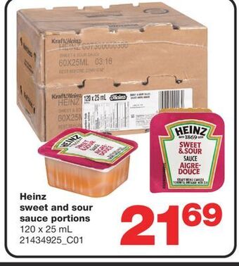 Wholesale Club Heinz sweet and sour sauce portions, 120 x 25 ml offer