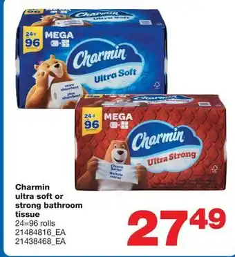Wholesale Club Charmin ultra soft or strong bathroom tissue, 24=96 rolls offer