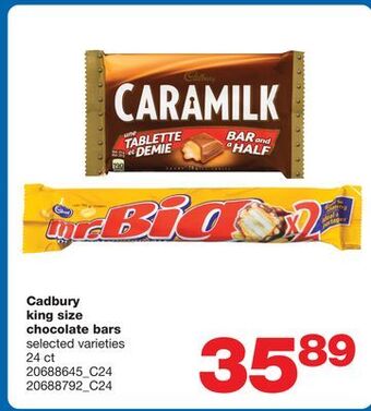 Wholesale Club Cadbury king size chocolate bars, 24 ct offer