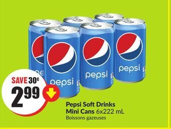 Chalo FreshCo Pepsi soft drinks mini cans 6x222 ml offer