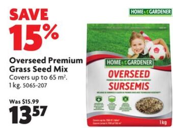 Home Hardware Overseed premium grass seed mix offer