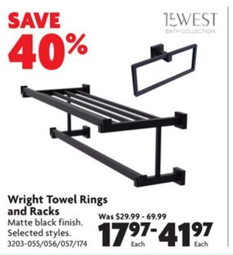 Home Hardware Wright towel rings and racks offer