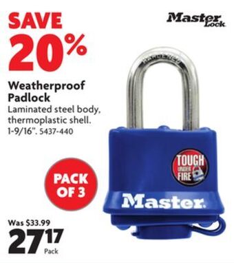 Home Hardware Weatherproof padlock offer