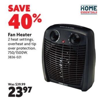 Home Hardware Fan heater offer