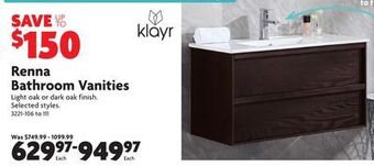 Home Hardware Renna bathroom vanities offer