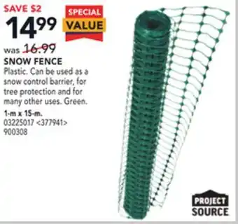 RONA Project source snow fence offer