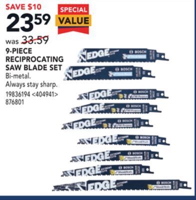 Bosch 9-piece reciprocating saw blade 