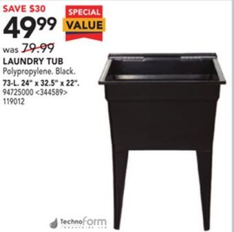 RONA Technoform laundry tub 24" x 32.5" x 22" offer