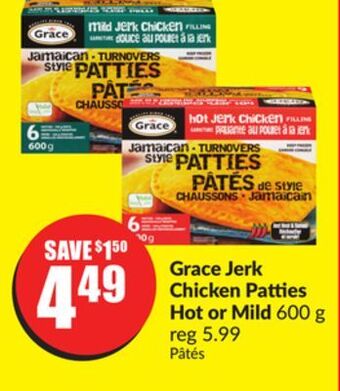 FreshCo Grace jerk chicken patties hot or mild 600 g offer