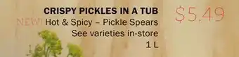 FreshCo Crispy pickles in a tub offer
