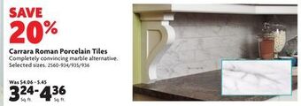 Home Hardware Carrara roman porcelain tiles offer