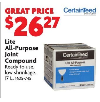 Home Hardware Lite all-purpose joint compound offer