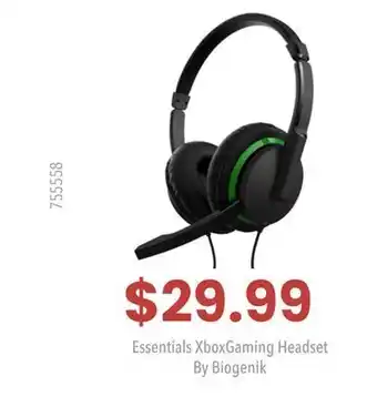 GameStop Essentials xboxgaming headset by biogenik offer