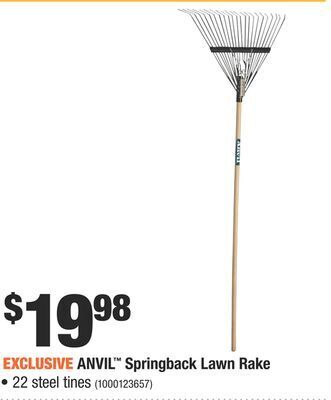 Home Depot Anvil™ springback lawn rake offer