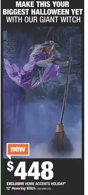 Home Depot Home accents holiday® 12' hovering witch offer