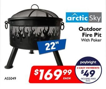 Factory Direct Arctic sky outdoor fire pit 22" offer