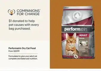 Petvalu Performatrin dry cat food offer