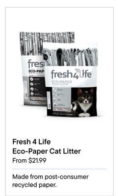 Petvalu Fresh 4 life eco-paper cat litter offer