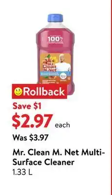 Walmart Mr. clean m. net multi-surface cleaner with febreze freshness, hawaiian aloha offer