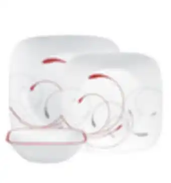 Walmart Corelle studio pure red dinnerware set 12pc red offer
