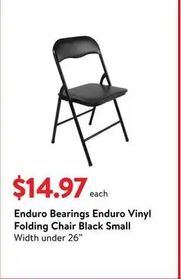Walmart Enduro bearings enduro vinyl folding chair black small (width under 26") offer