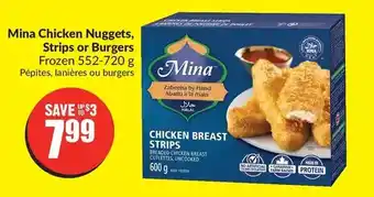 FreshCo Mina chicken nuggets, strips or burgers offer