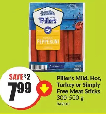 FreshCo Piller's mild, hot, turkey or simply free meat sticks offer