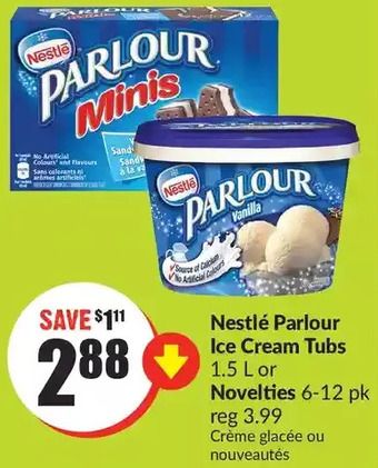 FreshCo Nestlé parlour ice cream tubs or novelties offer