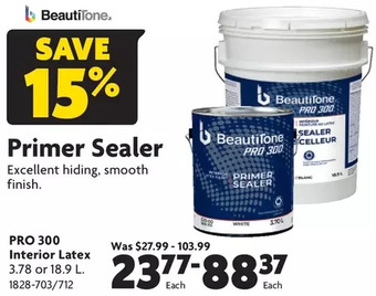 Home Hardware Primer sealer: pro 300 interior latex offer