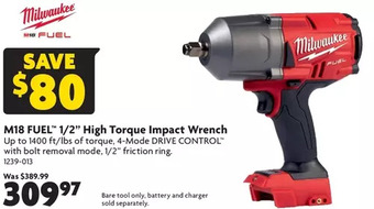 Home Hardware M18 fuel 1/2" high torque impact wrench offer